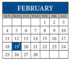 District School Academic Calendar for Alter Learning Ctr for February 2018