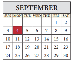 District School Academic Calendar for Pflugerville High School for September 2017