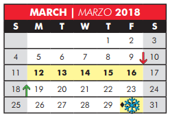 District School Academic Calendar for Jasper High School for March 2018