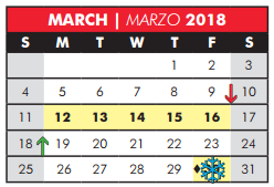 District School Academic Calendar for David Mccall Elementary for March 2018