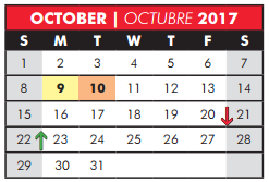 District School Academic Calendar for David Mccall Elementary for October 2017