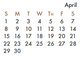 District School Academic Calendar for Rockwall High School for April 2018