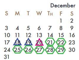 District School Academic Calendar for Cullins-lake Pointe Elementary for December 2017