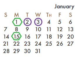 District School Academic Calendar for Rockwall High School for January 2018