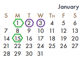 District School Academic Calendar for Rockwall Quest Academy for January 2018