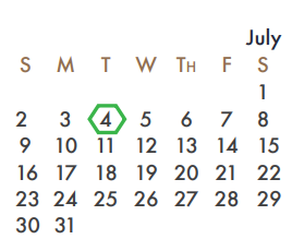 District School Academic Calendar for J W Williams Middle for July 2017