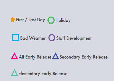 District School Academic Calendar Legend for Celia Hays Elementary