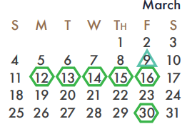 District School Academic Calendar for Rockwall Quest Academy for March 2018