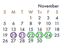 District School Academic Calendar for Sharon Shannon Elementary for November 2017