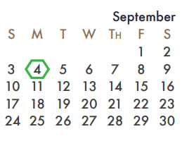 District School Academic Calendar for Virginia Reinhardt Elementary for September 2017
