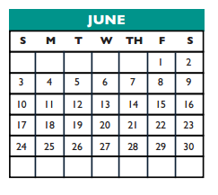 District School Academic Calendar for Elementary Daep for June 2018