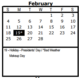 District School Academic Calendar for Wm B Travis Elementary for February 2018