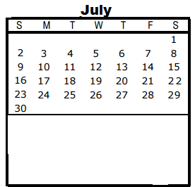 District School Academic Calendar for Gates Elementary for July 2017