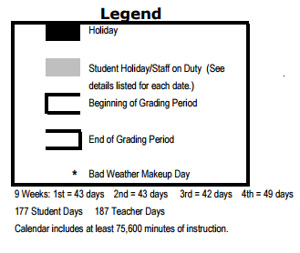 District School Academic Calendar Key for Lanier High School