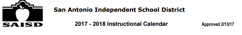 District School Academic Calendar for Wm B Travis Elementary