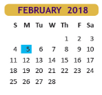 District School Academic Calendar for Miller Jordan Middle for February 2018