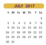 District School Academic Calendar for Downs Elementary for July 2017