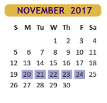 District School Academic Calendar for Amador R Rodriguez Juvenile Boot C for November 2017