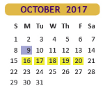 District School Academic Calendar for Hester Juvenile Detent for October 2017