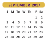 District School Academic Calendar for Downs Elementary for September 2017