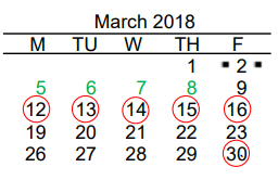 District School Academic Calendar for Donna Wernecke Elementary School for March 2018