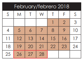 District School Academic Calendar for Jane A Hambric School for February 2018