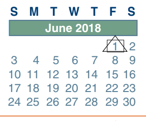 District School Academic Calendar for Bammel Middle School for June 2018