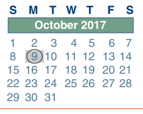 District School Academic Calendar for Mildred Jenkins Elementary for October 2017