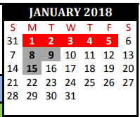 District School Academic Calendar for Lakewood Elementary for January 2018