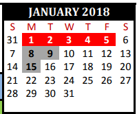 District School Academic Calendar for Willow Creek Elementary for January 2018