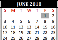 District School Academic Calendar for Willow Creek Elementary for June 2018