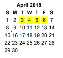 District School Academic Calendar for Birdwell Elementary for April 2018