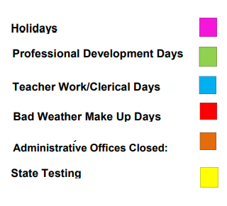 District School Academic Calendar Legend for Moore Mst Magnet School
