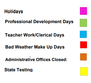 District School Academic Calendar Legend for St Louis Sp Ed Elementary