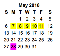 District School Academic Calendar for Jones Elementary for May 2018