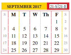 District School Academic Calendar for Gutierrez Elementary for September 2017