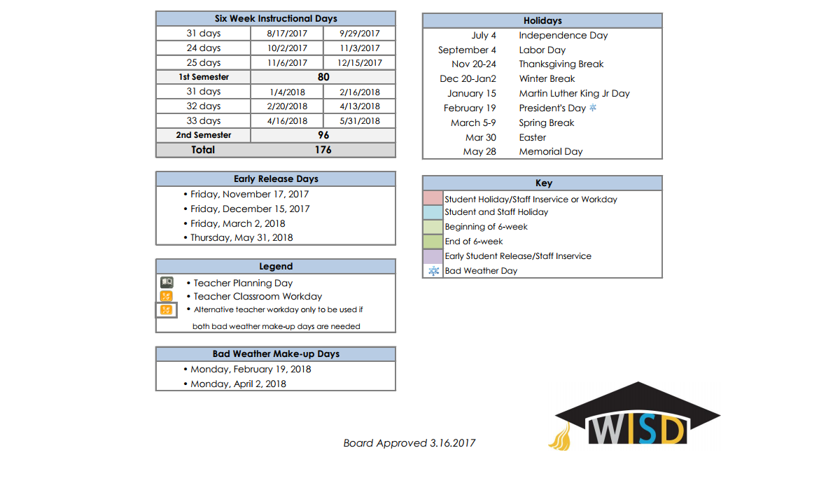 District School Academic Calendar Key for Kendrick Elementary School