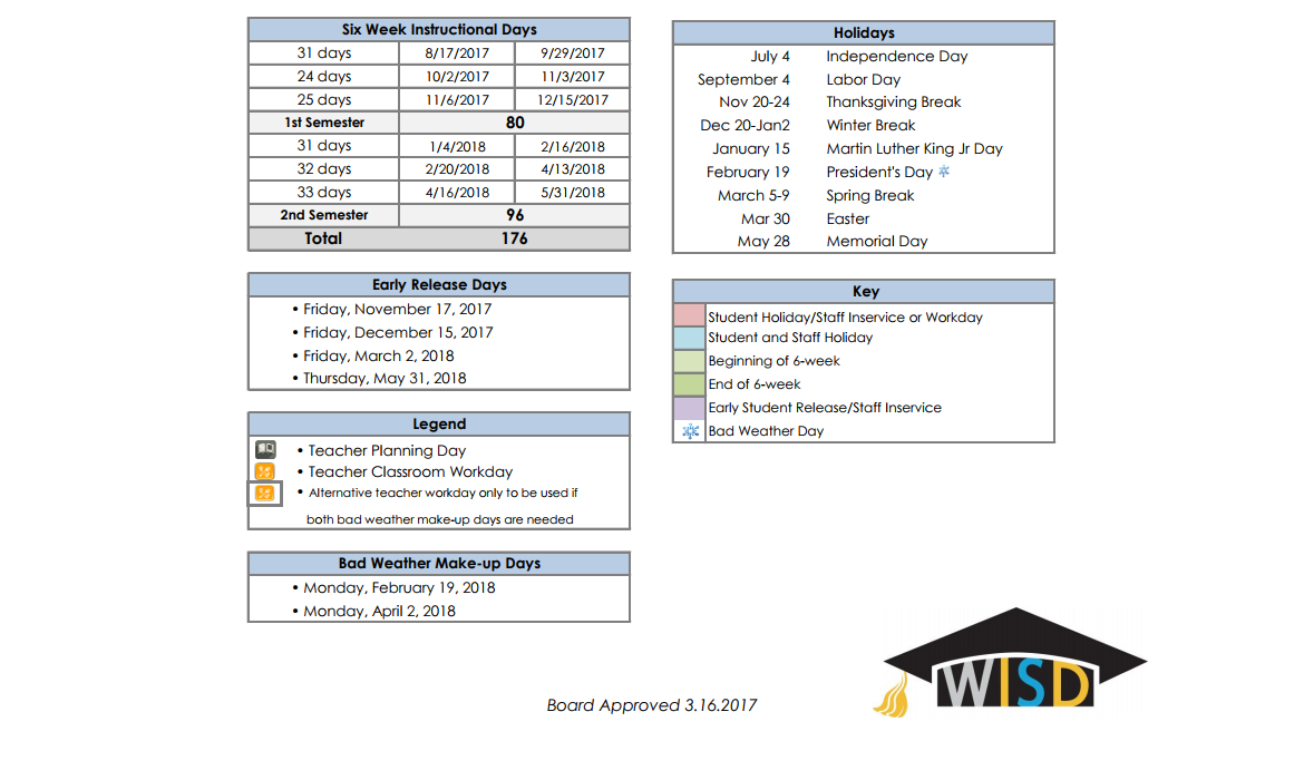 District School Academic Calendar Key for Meadowbrook Elementary School