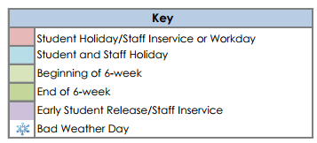 District School Academic Calendar Legend for Meadowbrook Elementary School