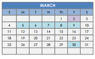 District School Academic Calendar for Hillcrest Professional Devel for March 2018