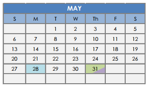 District School Academic Calendar for Kendrick Elementary School for May 2018
