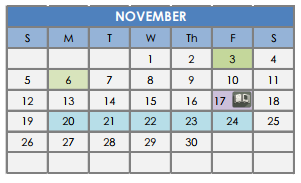 District School Academic Calendar for Tennyson Middle for November 2017