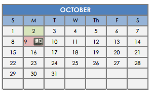 District School Academic Calendar for Sul Ross Elementary School for October 2017