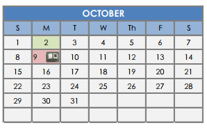 District School Academic Calendar for Brook Avenue Elementary School for October 2017