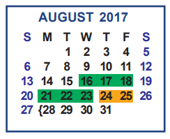 District School Academic Calendar for Airport Elementary for August 2017