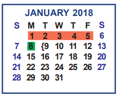 District School Academic Calendar for Houston Elementary for January 2018