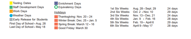 District School Academic Calendar Key for Cuellar Middle School