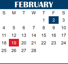 District School Academic Calendar for Kirby Math-science Ctr for February 2018