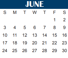 District School Academic Calendar for Wichita County Juvenile Justice Ae for June 2018