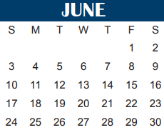 District School Academic Calendar for Jefferson Elementary for June 2018